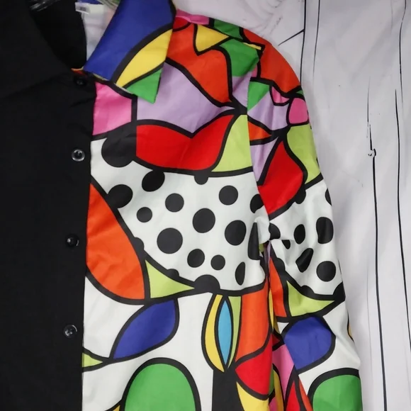 Colorful Abstract Psychodelic Men's Shirt - Picture 2 of 8